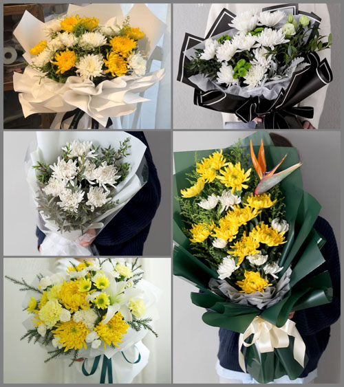 山东莱芜莱城区苗山镇苗山四村白事花束代送